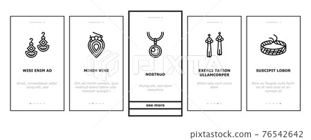 Handmade Jewellery Onboarding Icons Set Vector 76542642