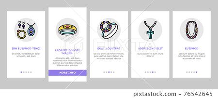 Handmade Jewellery Onboarding Icons Set Vector Handmade Jewellery Onboarding Icons Set Vector 76542645
