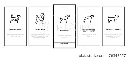 Dog Domestic Animal Onboarding Icons Set Vector - Stock Illustration ...