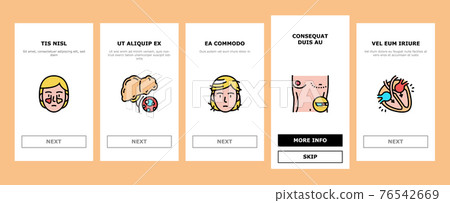 Disease Human Organ Onboarding Icons Set Vector Disease Human Organ Onboarding Icons Set Vector 76542669