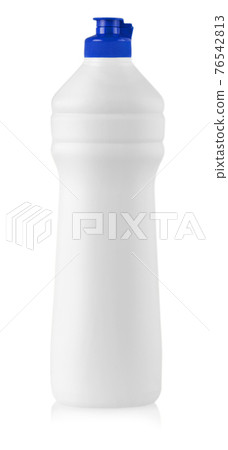 White plastic bottle with liquid laundry detergent, cleaning agent, bleach or fabric softener White plastic bottle with liquid laundry detergent, cleaning agent, bleach or fabric softener 76542813