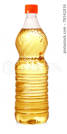 Bottle of sunflower oil isolated on white background Bottle of sunflower oil isolated on white background 76542816
