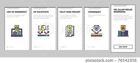 Protect Technology Onboarding Icons Set Vector 76542856