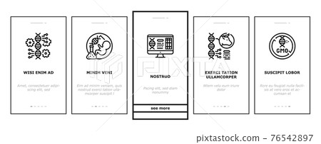 Genetic Engineering Onboarding Icons Set Vector Genetic Engineering Onboarding Icons Set Vector 76542897