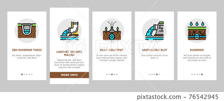 Drainage Water System Onboarding Icons Set Vector - Stock Illustration ...