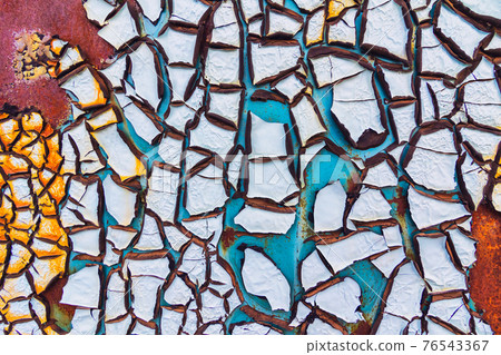 Abstract background of textured blue cracked wall. 76543367