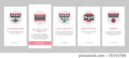 Tooth Braces Accessory Onboarding Icons Set Vector 76543799