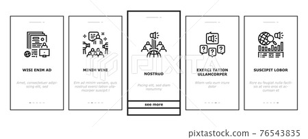 Pr Public Relations Onboarding Icons Set Vector 76543835