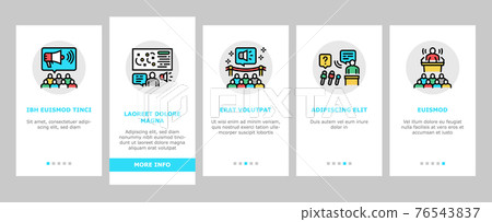 Pr Public Relations Onboarding Icons Set Vector 76543837