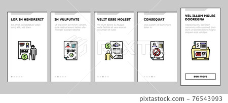 Allowance Finance Help Onboarding Icons Set Vector 76543993
