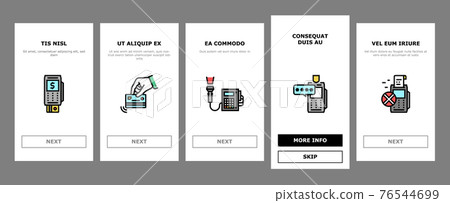 Pos Terminal Device Onboarding Icons Set Vector 76544699
