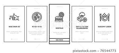 Diabetes Treatment Onboarding Icons Set Vector Diabetes Treatment Onboarding Icons Set Vector 76544773