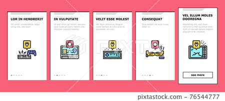 Electronic Repair Onboarding Icons Set Vector 76544777