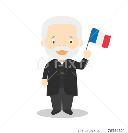 Victor Hugo cartoon character. Vector Illustration. Kids History Collection. 76544821