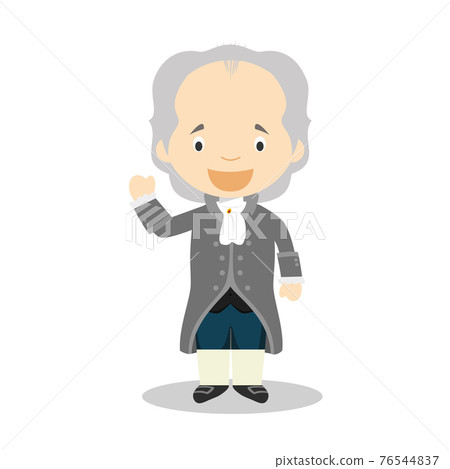 Johan Wolfgang von Goethe cartoon character. Vector Illustration. Kids History Collection. 76544837