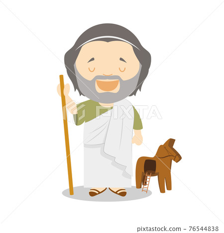 Homer cartoon character. Vector Illustration. Kids History Collection. 76544838