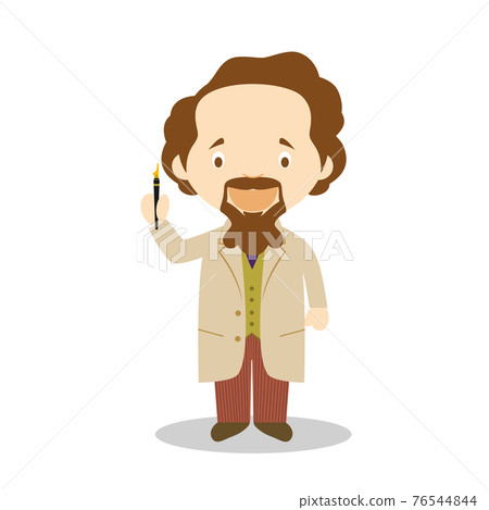 Charles Dickens cartoon character. Vector Illustration. Kids History Collection. Charles Dickens cartoon character. Vector Illustration. Kids History Collection. 76544844