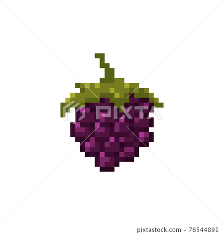 Pixel blackberry illustration. Isolated pixel art blackberry icon vector. 76544891