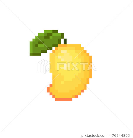 Pixel Mango illustration. Isolated pixel art... - Stock Illustration ...