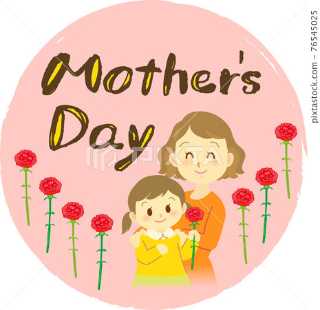 插圖素材：母親節獻康乃馨母女的留言標題 76545025