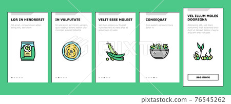 Peas Beans Vegetable Onboarding Icons Set Vector 76545262