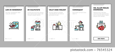 Meat Factory Product Onboarding Icons Set Vector 76545324