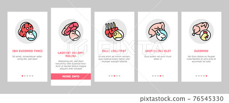 Meat Factory Product Onboarding Icons Set Vector 76545330