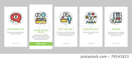 Industrial Process Onboarding Icons Set Vector 76545823