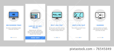 Computer Pc Monitor Onboarding Icons Set Vector 76545849