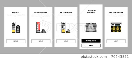 Bullet Ammunition Onboarding Icons Set Vector 76545851