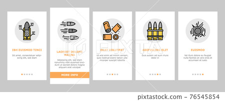 Bullet Ammunition Onboarding Icons Set Vector 76545854