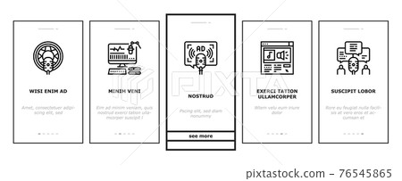 Radio Studio Podcast Onboarding Icons Set Vector Radio Studio Podcast Onboarding Icons Set Vector 76545865