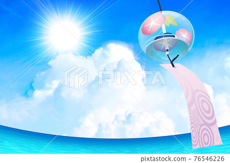 Edo wind chime summer sky image material Edo wind chime summer sky image material 76546226