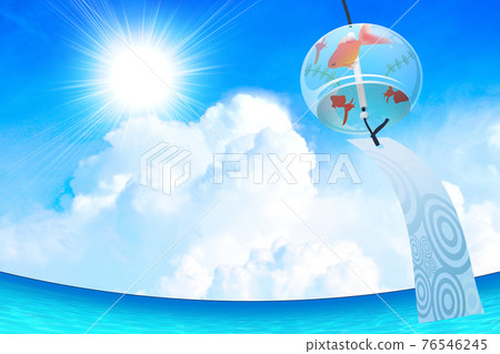 Edo wind chime summer sky image material Edo wind chime summer sky image material 76546245