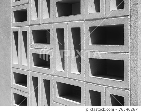 Cement wall cubic pattern geometric wall background Architecture detail 76546267