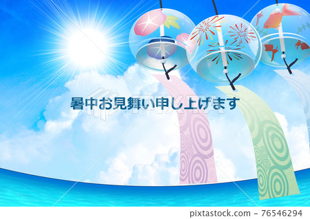 Edo wind chime summer sky image material Edo wind chime summer sky image material 76546294