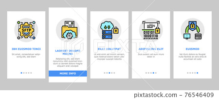 Ssh, Sftp File Transfer Protocol Onboarding Icons Set Vector Ssh, Sftp File Transfer Protocol Onboarding Icons Set Vector 76546409