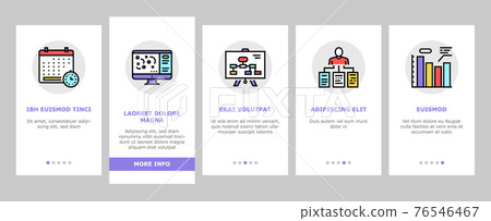 Planning Work Process Onboarding Icons Set Vector Planning Work Process Onboarding Icons Set Vector 76546467