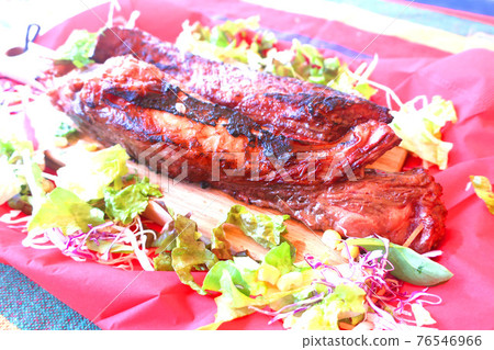 Grilled ribs on the barbecue Grilled ribs on the barbecue 76546966