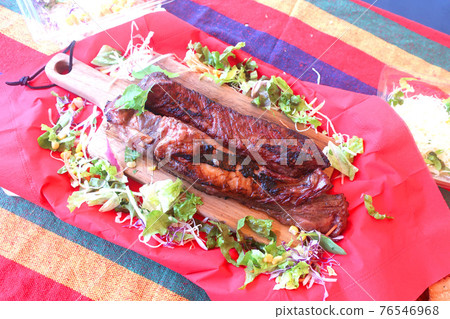 Grilled ribs on the barbecue Grilled ribs on the barbecue 76546968