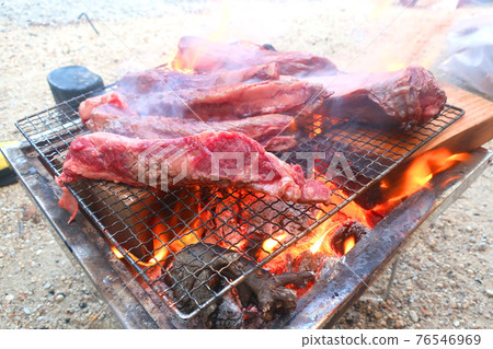 Exciting barbecue at the camp Exciting barbecue at the camp 76546969