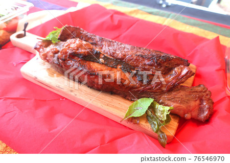 Grilled ribs on the barbecue Grilled ribs on the barbecue 76546970