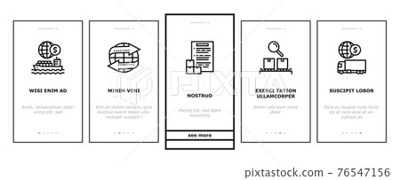 Export Import Logistic Onboarding Icons Set Vector 76547156