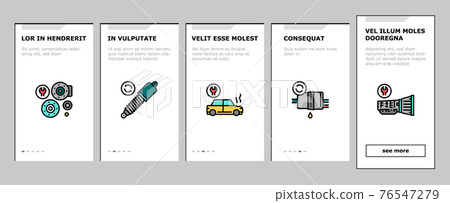 Car Service Garage Onboarding Icons Set Vector 76547279