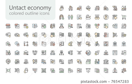 Untact colored outline iconset 76547283