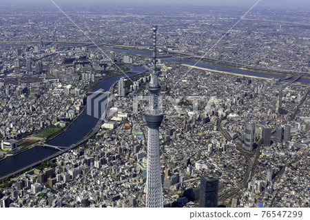 Aerial view near Tokyo Sky Tree Aerial view near Tokyo Sky Tree 76547299