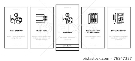Electrical Installation Tool Onboarding Icons Set Vector 76547357
