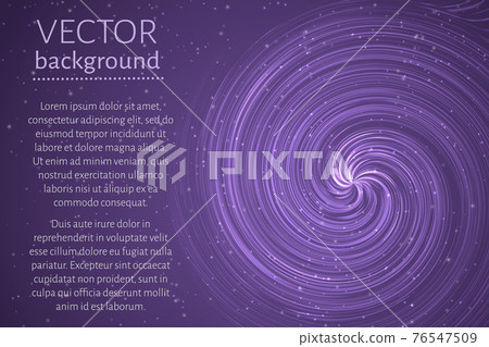 Ultra violet wavy space background. Glowing spiral cosmic banner with sample text . Futuristic vector illustration. Easy to edit design template. Ultra violet wavy space background. Glowing spiral cosmic banner with sample text . Futuristic vector illustration. Easy to edit design template. 76547509