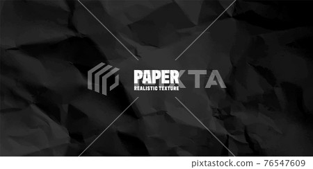 Black crumpled paper texture pattern. Rough grunge old blank. Vector abstract background. 76547609