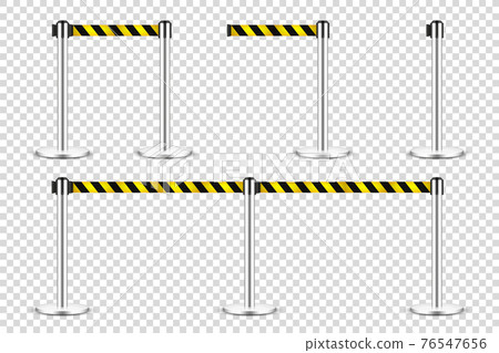 Realistic retractable belt stanchion on transparent background. Crowd control barrier posts with Realistic retractable belt stanchion on transparent background. Crowd control barrier posts with 76547656